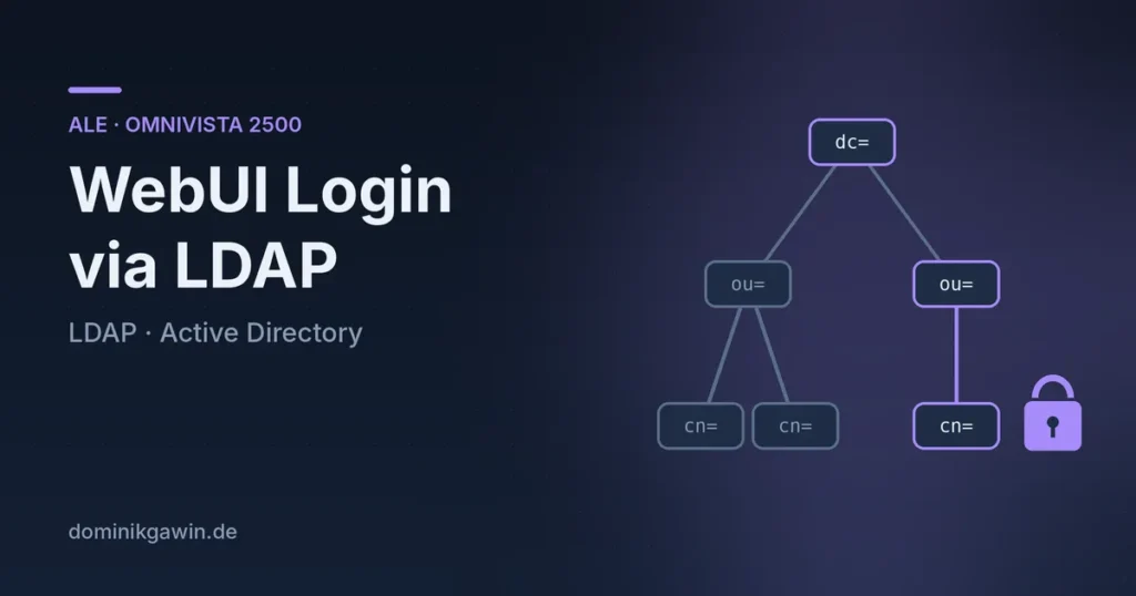 OmniVista 2500 WebUI-Login via LDAP – Verzeichnisbaum mit Schloss